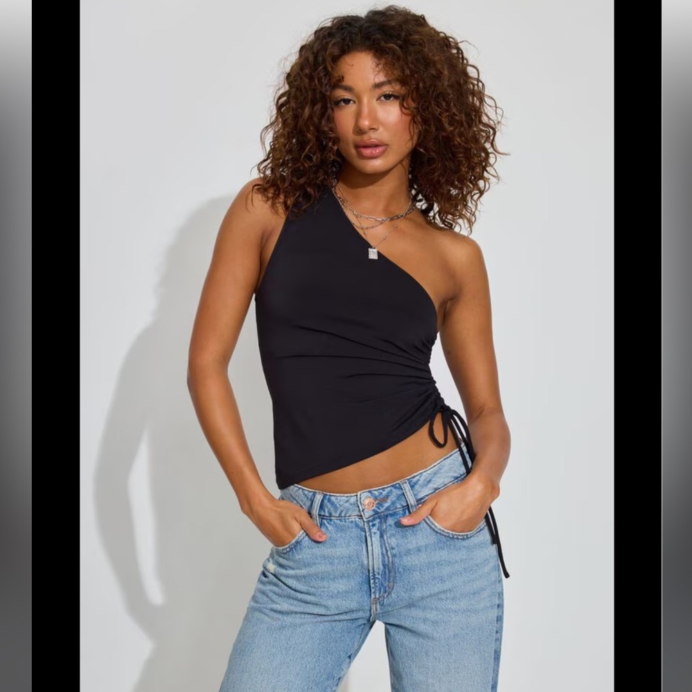 Garage Ruched One Shoulder Top